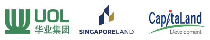 Logos of UOL Group, Singapore Land Group and CapitaLand Development, the joint-venture partners behind Thomson Reserve