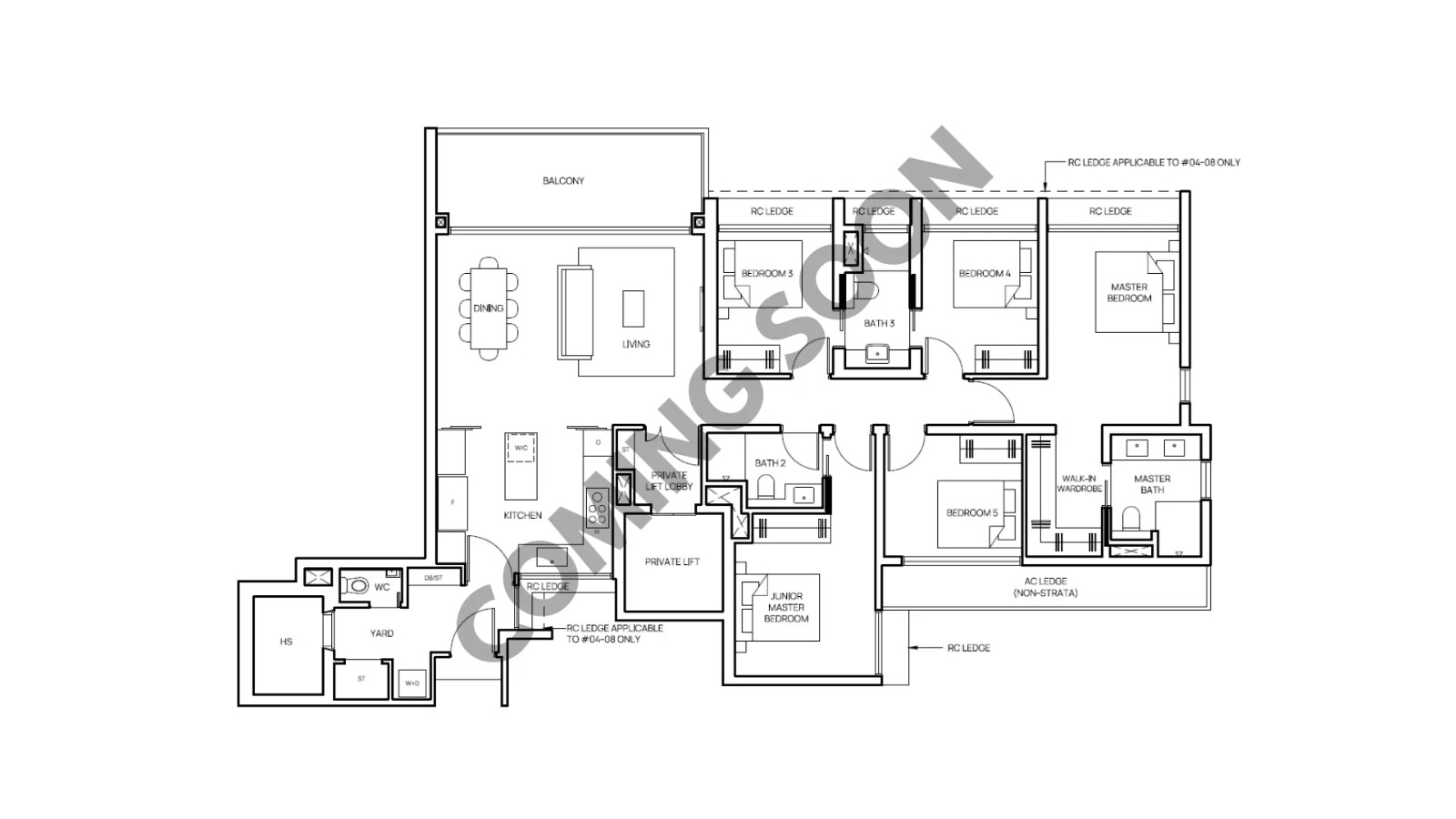 Thomson Reserve 5 Bedroom indicative floorplan with private lift